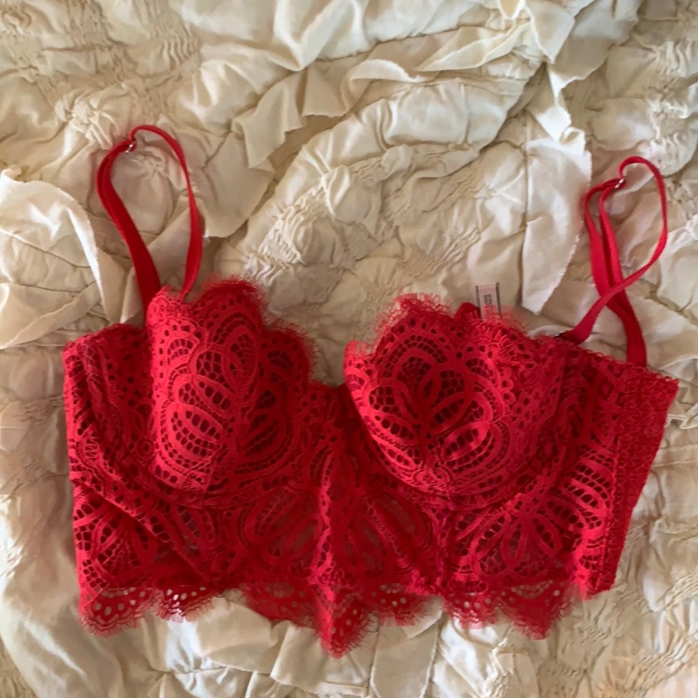 NWOT VS red corset bra